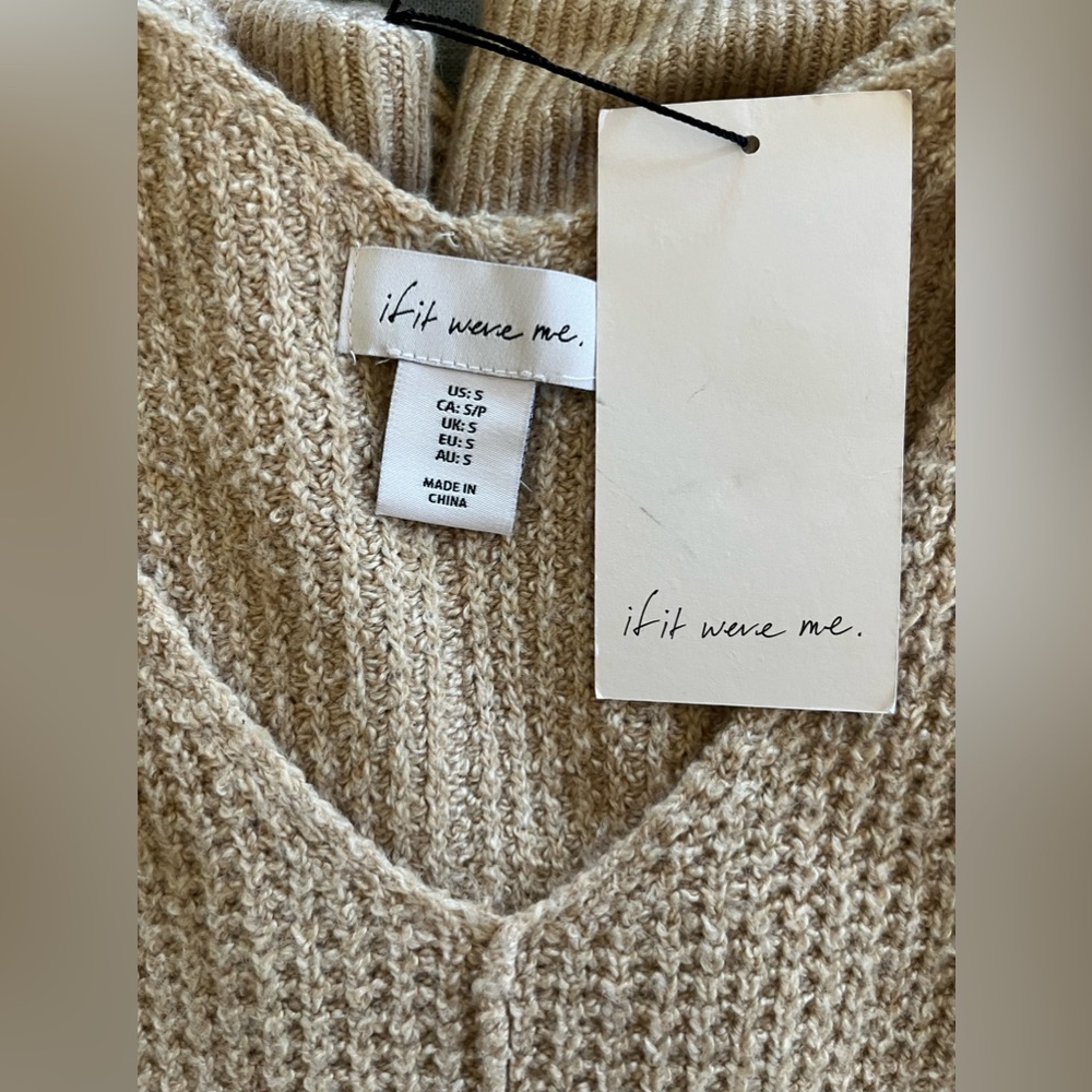 NWT If It Were Me Brand Tan Sweater Women’s Size: S - Picture 3 of 3
